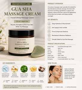 Crema de Masaje Gua Sha de Marca Privada, 120 ml, Nutre, Reafirma y Revitaliza, Uso Nocturno, Para Todo Tipo de Piel, en Botella - Product Image 4