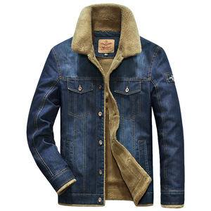 Men's New Fashion High Quality Casual Blue <b>Denim</b> Winter Fleece Warm Jackets & <b>Coats</b> 5XL - Product Image 2