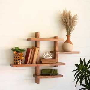 Estante Flotante Moderno Minimalista de Madera Maciza Ajustable, Estante de Madera Gruesa para Montar en la Pared, Organizador de Almacenamiento para Sala de Estar - Product Image 5