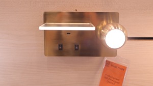 Modern LED Wall Lamp with Glass Shelf <b>USB</b>-<b>C</b> Port Warm White Round Shade On/Off <b>Switch</b> OEM/ODM Lumetal Vietnam - Product Image 5