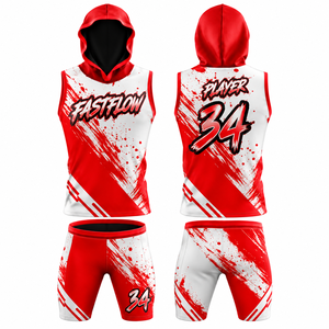 Hooded Plus Size Unisex 7V7 American <b>Football</b> Uniforms Custom 7-on-7 100% Polyester Breathable Digital <b>Print</b> Sleeveless - Product Image 2