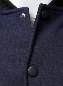 High Quality Men's Varsity Jackets Thin <b>Stand</b> Collar Light <b>Weight</b> Winter Wool Body Leather Sleeve Best Design Plain Fabric Front - Product Image 6