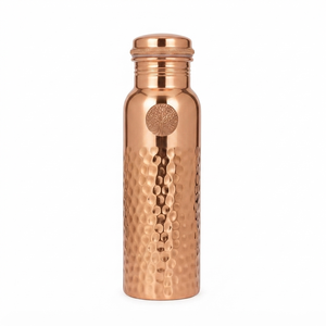 Botella de Agua de Cobre Premium con Patrón Ornamental Antiguo, Tapa de Rosca Hermética, Frasco Ayurvédico Reutilizable para Viajes y Hogar - Product Image 1