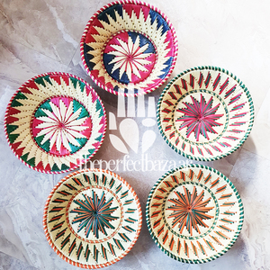 Cesta de hierba Moonj natural multicolor hecha a mano, cesta abierta de hierba Moonj natural de 11 pulgadas, ecológica, duradera, tamaño mini - Product Image 6