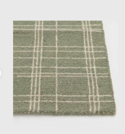 Alfombra moderna de lana a cuadros verde claro, acolchada, para interiores y exteriores, directamente de fábrica en grandes cantidades. - Product Image 4
