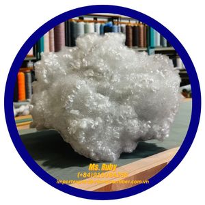 Fibras de Poliéster Recicladas con Certificación GRS OEKO TEX de Vietnam, 7D HCS, Blancas, Huecas, Conjugadas, Siliconizadas, Ignífugas, para Relleno de Cojines - Product Image 5