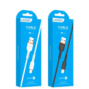 Caja de Papel Reciclable de Diseño Personalizado con Impresión Clara para Cable de Carga de Teléfono Micro B USB-C - Product Image 2