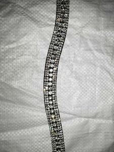 Fronture de cheval en cuir avec cinq rangées de cristaux transparents, qualité export, disponible dans toutes les tailles au meilleur prix - Product Image 4