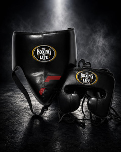 Nouveau modèle dernier cri No Boxing No Life, ensemble de gants de boxe pour entraînement et sparring, en cuir de vachette véritable, avec sangle de poignet réglable, complet - Product Image 4