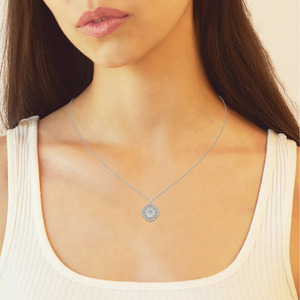 Collar con Colgante de Diamante Cultivado en Laboratorio, Oro Blanco Vintage - Product Image 2