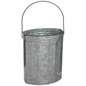 High Selling Modern Design Small <b>Galvanized</b> Metal Folding <b>Bucket</b> Handle Iron Pail Home Decor Customized Size Shape - Product Image 4