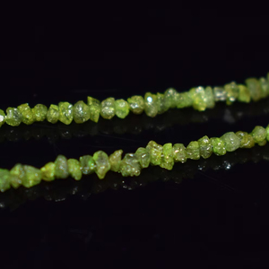Perles brutes de diamant vert naturel de 16 pouces, pépites de diamant brut non taillées, perles lâches pour la fabrication de bijoux, vente en gros - Product Image 1