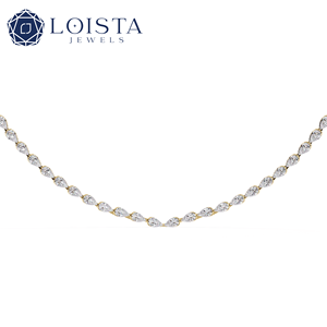 Collar de Oro Sólido de 14k y 18k con Diamantes Cultivados en Laboratorio de Lujo, Certificado IGI, Corte Ovalado y Redondo, Precio de Fábrica, Buena Calidad, Personalizado - Product Image 1