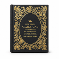 Boîte à bijoux personnalisée en forme de livre noir, filigrane doré, meilleurs vœux, plateau en velours classique, pour colliers et boucles d'oreilles, vente en gros OEM