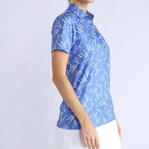 เสื้อโปโลผู้หญิงสำหรับตีกอล์ฟ น้ำหนักเบา ออกแบบได้ตามต้องการ แขนสั้น แห้งเร็ว ติดกระดุม 4 เม็ด - Product Image 4