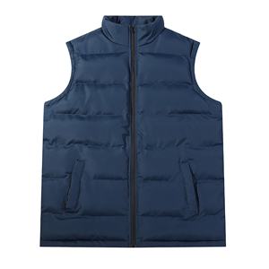 Veste décontractée à col montant pour hommes, de couleur marine pure, pour automne, hiver, vêtements d'extérieur respirants - Product Image 1