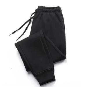 Pantalon de jogging en molleton épais avec poches zippées pour homme, noir et gris, 100% coton, pantalon chaud pour homme - Product Image 3