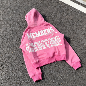 Applique Distress Patches <b>Zip</b>-<b>Up</b> Cropped <b>Hoodies</b> Custom Screen Printing Streetwear Acid Wash Hooded <b>Crop</b> Sweatshirt for Women's - Product Image 2