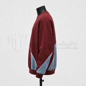 Sweat-shirt à col rond color block pour homme, personnalisé, décontracté, coupe oversize, style streetwear, en molleton, vente en gros - Product Image 4