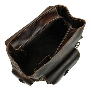 Sac à dos de voyage d'affaires en cuir véritable de haute qualité, couleur personnalisée, grande capacité - Product Image 4