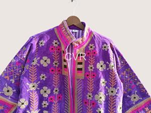 Chaqueta Bohemia con Cuello Mandarín, Bordado Floral, Manga Larga, Talla Grande, Ropa Exterior para Mujer, Estilo Casual de Otoño - Product Image 2