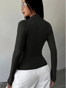 Cardigan de yoga long pour femme, ouvert sur le devant, manches longues, coupe décontractée, respirant, en nylon et élasthanne, léger, pour superposition - Product Image 2