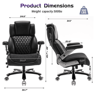 Ergonomic 500lbs Big Tall Office Chair 3D Flip Arms Lifting Headrest Adjustable Lumbar Support Mesh Seat Comfortable Desk Chair - Product Image 2