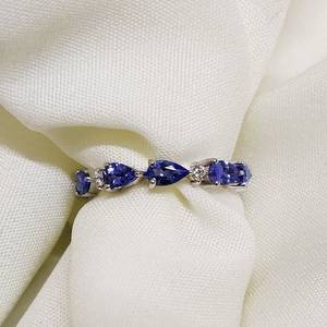 Natural Tanzanite <b>Ring</b> Dainty Gemstone Jewelry For Women December Birthstone Everyday Statement Gift <b>Ring</b> - Product Image 1