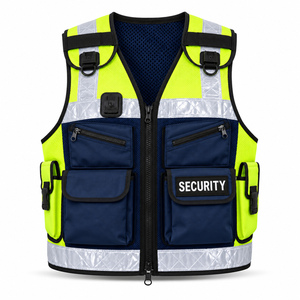 Veste de sécurité réfléchissante noire haute visibilité pour le travail, avec bandes, pour la sécurité personnelle, la construction, tailles adultes hommes - Product Image 2