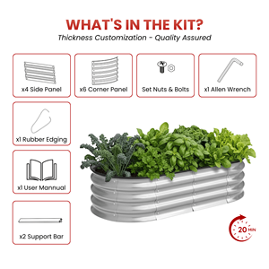 Oval Galvanized Raised Garden Bed Outdoor Metal <b>Planter</b> <b>Box</b> Garden Beds Vegetables GB026 - Product Image 3