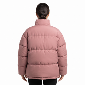 Abrigo acolchado de invierno personalizado para mujer, con cuello alto, cremallera y diseño acolchado, chaqueta de moda. - Product Image 6