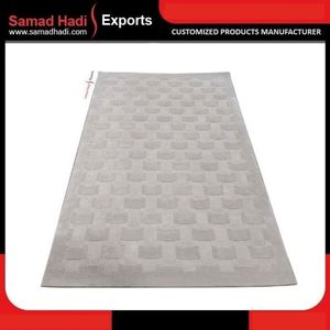 Tapis moderne en laine tufté à la main, design artisanal brodé noir personnalisé, tapis de prière à poils longs de haute qualité, ensembles de tapis d'usine - Product Image 4