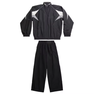 Ensemble de survêtement coupe-vent pour homme en coton et élasthanne avec logo personnalisé, vêtements de sport coupe-vent, survêtement décontracté uni pour homme - Product Image 3