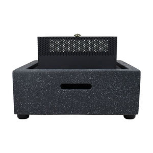 Semplice quadrato esterno MGO firepit e barbecue grill con camino a legna o carbone - Product Image 3