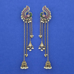 Mayoristas de Joyería Artificial de Moda en India, Pendientes Indo-Occidentales con Baño de Mehndi 113087 - Product Image 6