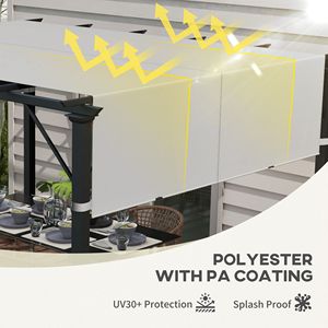 2 pz. Telo di Ricambio Grigio Chiaro 3x3m per Pergola e Gazebo, Facile da Installare, Protezione UV, per Spazi Esterni - Product Image 5