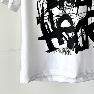 T-shirt long oversize pour homme, printemps-été, en polyester/coton épais, haute qualité, écologique, coupe ample, motif délavé - Product Image 4