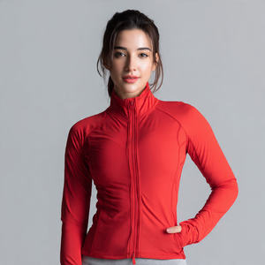 Men's High Street <b>Workout</b> Running <b>Jacket</b> with Thumb Holes Four-Way Stretch Zipper Stand Collar Front Logo - Product Image 6