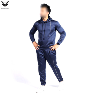 <b>Pullover</b> Style Navy Blue Color <b>Men</b> Training Jogging Wear Comfortable Product Full-Length Regular Fit Tracksuit with Full Sleeves - Product Image 5