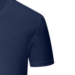 T-shirts décontractés pour hommes, bleu uni, manches courtes, col rond, été, 100% coton, séchage rapide, respirant, coupe classique - Product Image 2