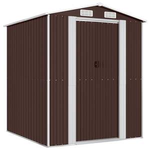 Abri de jardin en acier galvanisé brun foncé de 75.6 po x 75.2 po x 87.8 po pour l'extérieur - Product Image 2