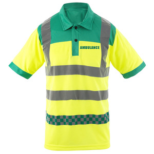 Polo de sécurité en polyester personnalisé pour hommes, haute qualité, contraste de couleurs, orange haute visibilité, manches courtes - Product Image 1