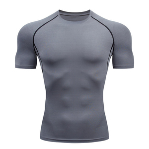 T-shirt de compression d'été pour homme, grande taille, imprimé, séchage rapide, respirant, coupe classique, pour entraînement extérieur, course à pied, anti-UV - Product Image 1