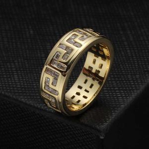 Bague en argent sterling 925 de qualité supérieure avec diamant cultivé en laboratoire, motif clé grecque, pour les marques de bijoux et les détaillants - Product Image 1