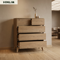 Aparador Moderno de Madera para Comedor con 5 Cajones, Mueble de Almacenamiento Estilo Escandinavo