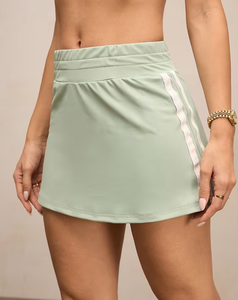 Women Adult High Waist Solid Color A-Line Mini Skirt Breathable Casual Style Summer Wear 100% Cotton - Product Image 6