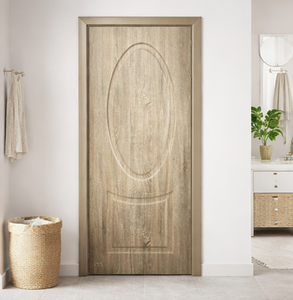Puerta de Habitación Moderna de PVC con Chapa de Madera de Roble y Teca, Resistente a la Humedad, Ignífuga, Material de Madera MDF Sólida, Puertas Interiores Privadas - Product Image 6