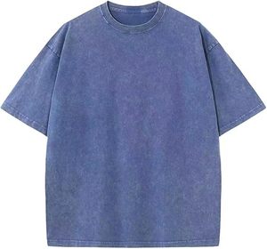 เสื้อยืดโอเวอร์ไซส์ผู้ชาย OEM ผ้าฝ้าย 100% 275GSM ขายส่ง เสื้อยืดสตรีทแวร์ฮิปฮอป ลายกราฟิกวินเทจ ล้างสีแบบแอซิดวอช เสื้อยืดเปล่าสีพื้น - Product Image 1
