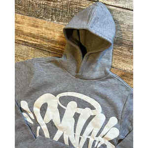 Conjunto de chándal personalizable con estampado de abullonado para hombre con capucha acampanada y pantalones, chándal apilado de invierno - Product Image 6