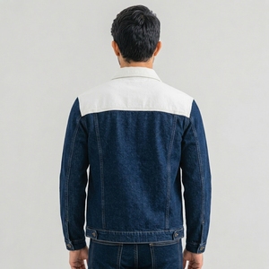 Chaqueta Vaquera de Algodón con Estampado Personalizado para Hombre, Chaqueta Vaquera de Alta Calidad a Precio Económico, Transpirable, con OEM - Product Image 2